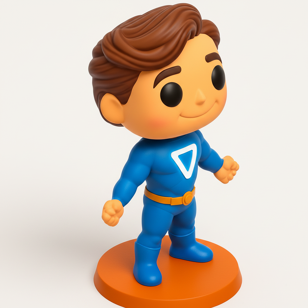 face anatomy 3d model-create 3d face model from photo_Water Hero Collectible Figurine Funko Pop Style