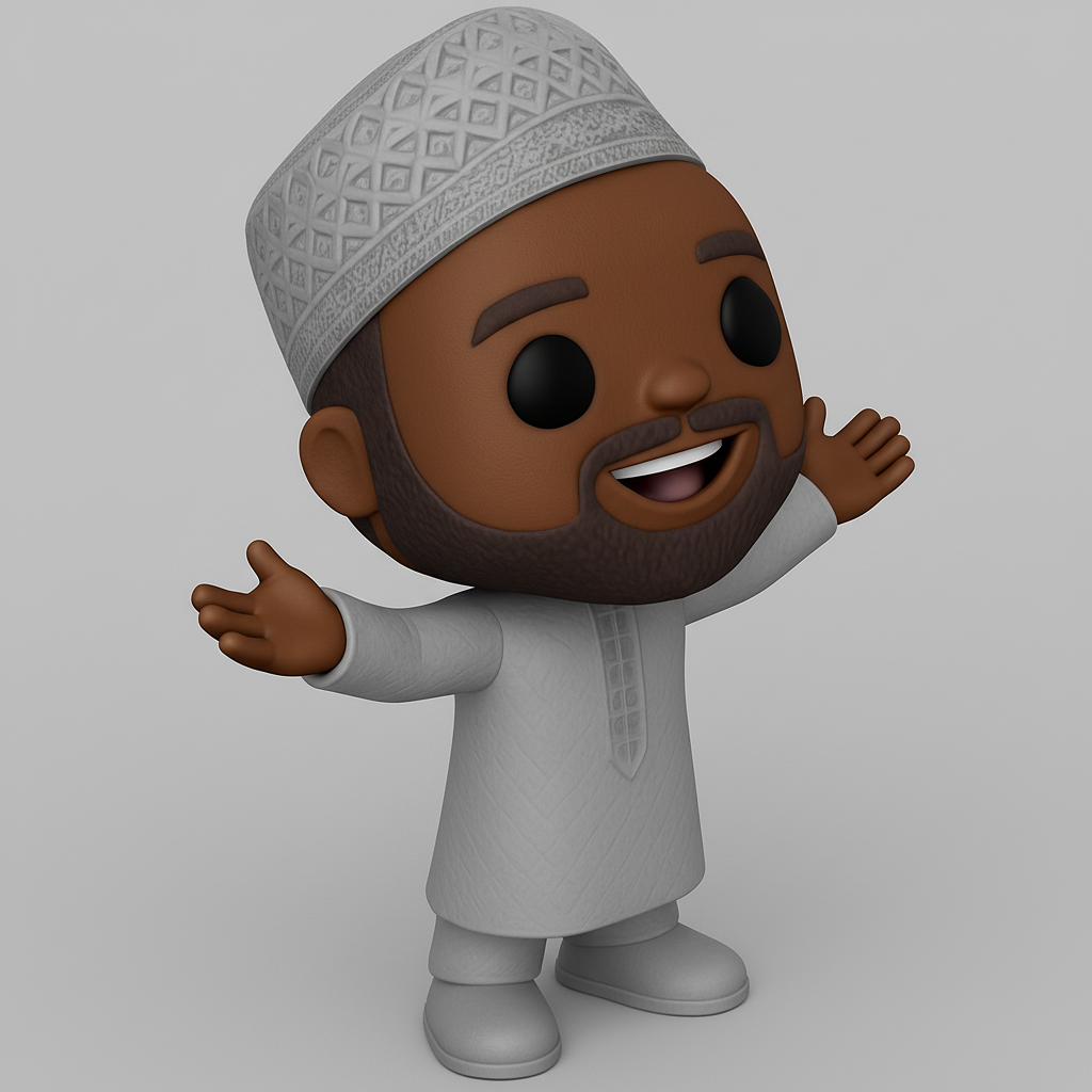 face to 3d model ai-3D portrait printing from photo_Welcoming Muslim Figurine: Happy Islamic Celebration Decor