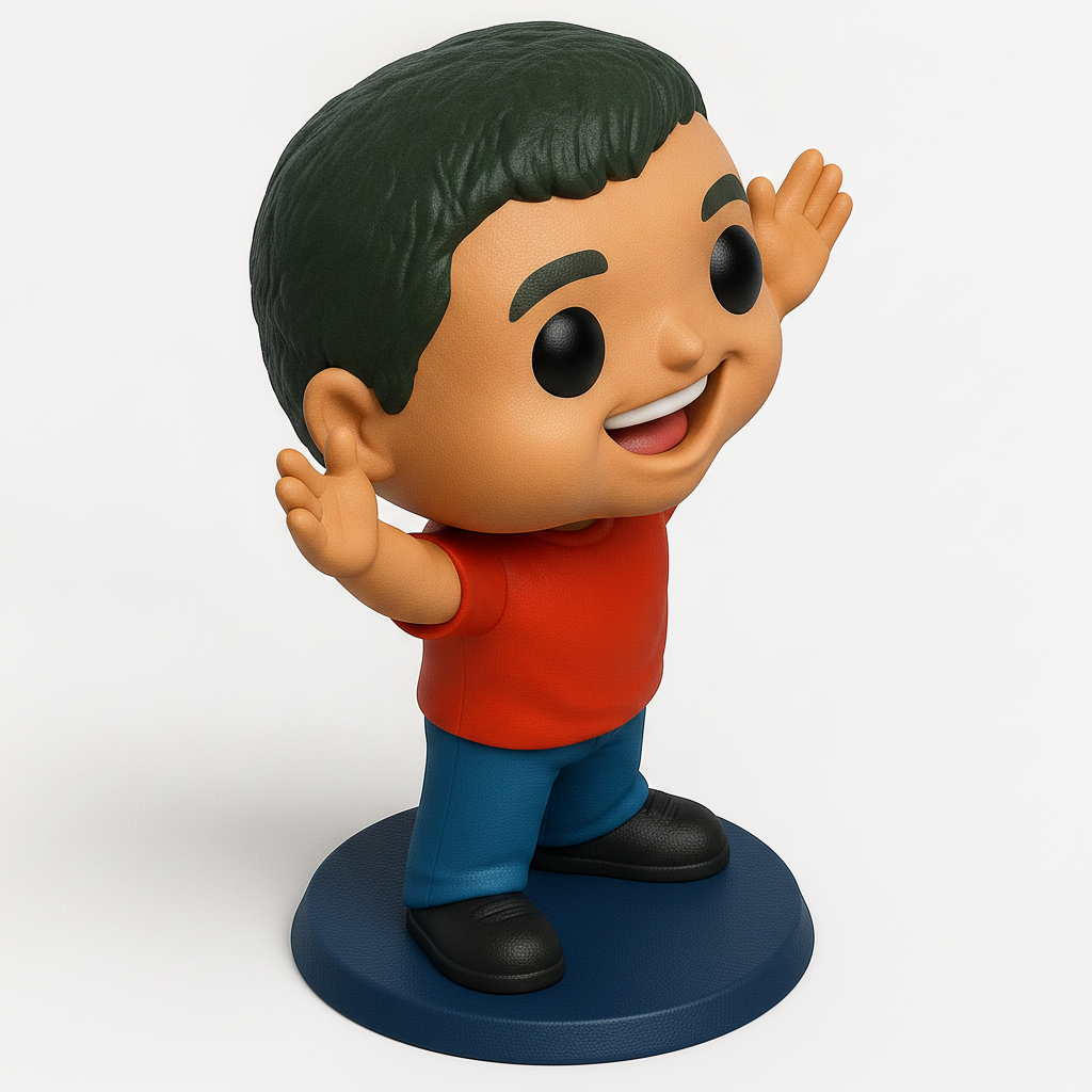 face anatomy 3d model-create 3d face model from photo_Joyful Pop-Style Figurine: Easy 3D Print!