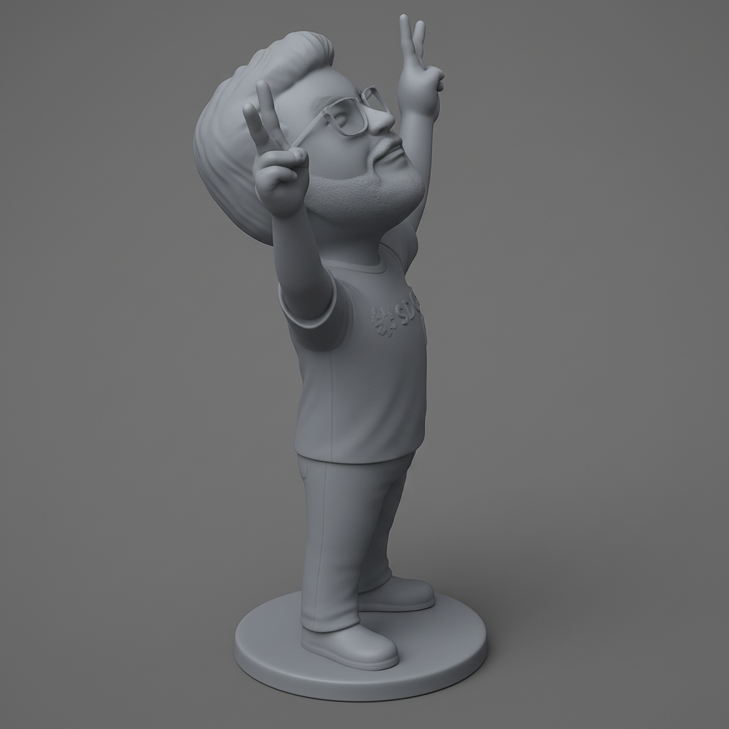 face anatomy 3d model-create 3d face model from photo_Joyful Victory Pose Figurine