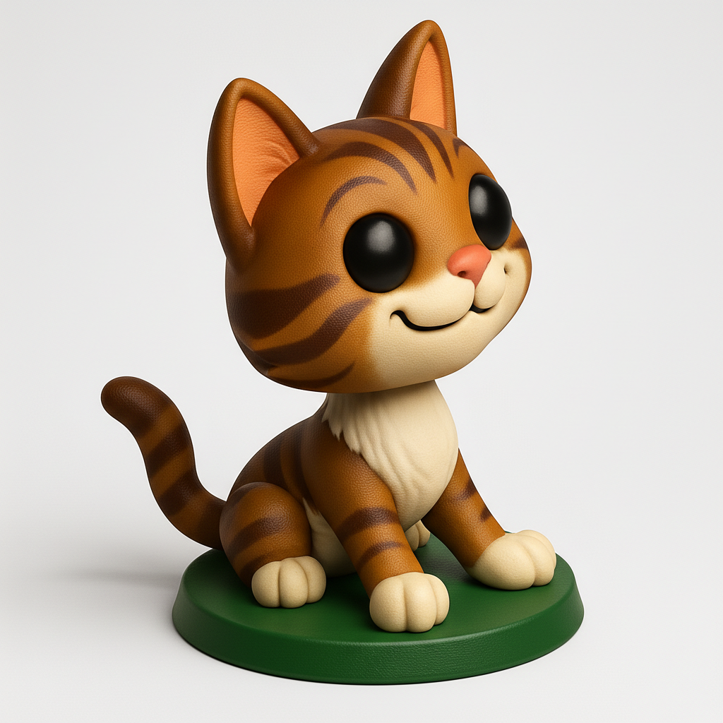 face anatomy 3d model-create 3d face model from photo_Charming Kitty Figurine 3D Print for Cat Lovers