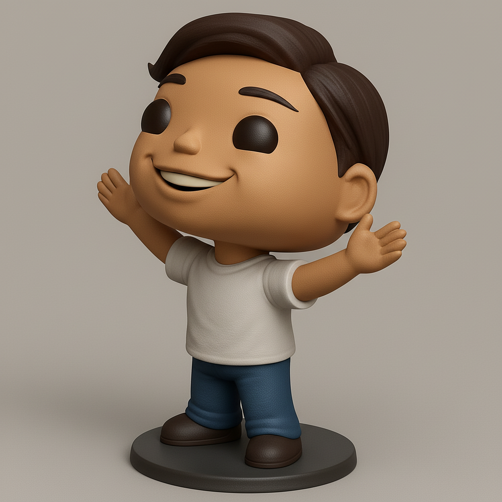 face anatomy 3d model-create 3d face model from photo_Welcoming Hug Boy Figurine - Funko Style Custom Character