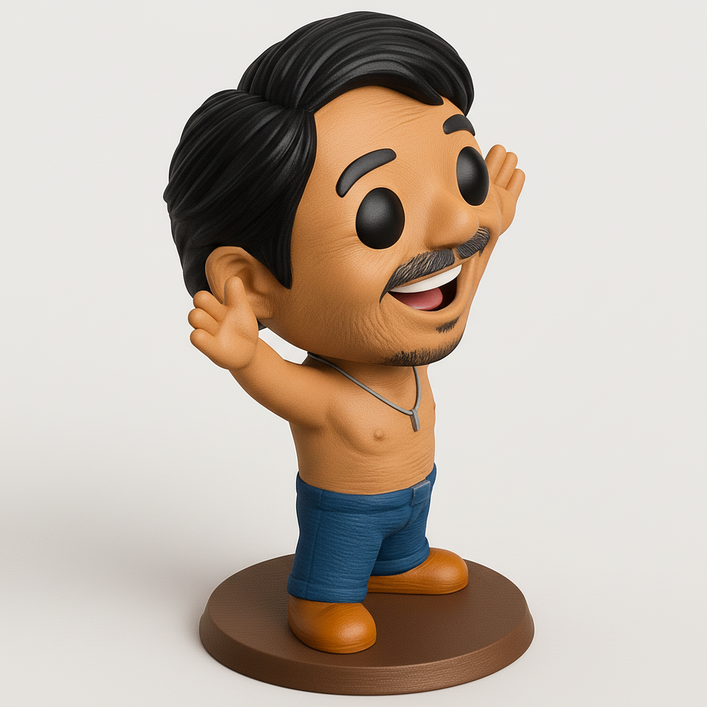 face anatomy 3d model-create 3d face model from photo_Joyful Desk Buddy: Happy Man Collectible Figurine