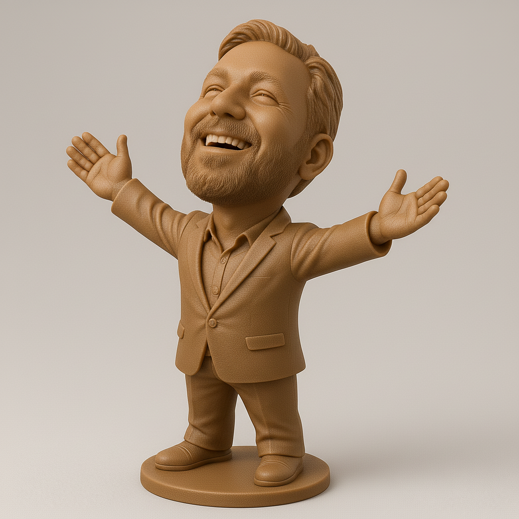 face anatomy 3d model-create 3d face model from photo_Joyful Celebration Figure for 3D Printing