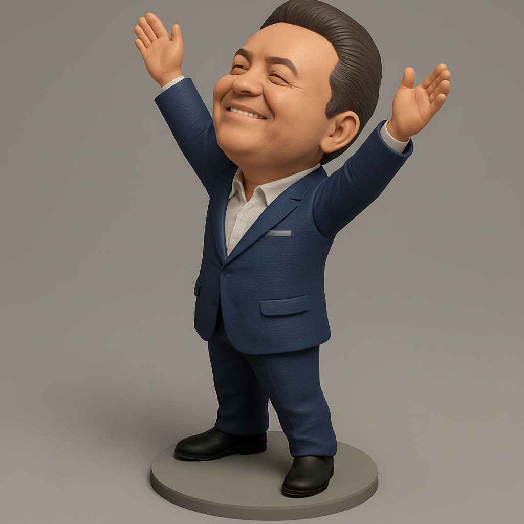 face anatomy 3d model-create 3d face model from photo_Celebration! Joyful Man Desk Decor