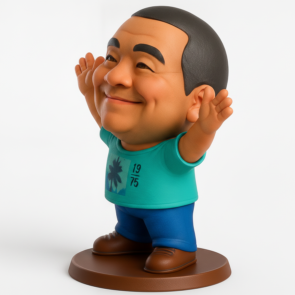 face anatomy 3d model-create 3d face model from photo_Joyful Chibi Man Figurine - Cheerful Desk Decor