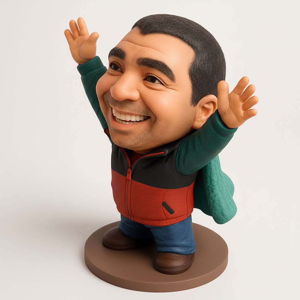 face anatomy 3d model-create 3d face model from photo_Happy Vibes Desk Buddy: Big Smile Character Figurine