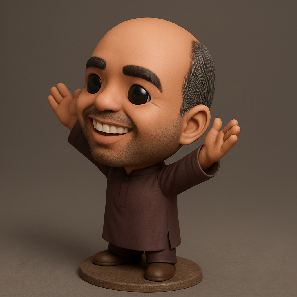 face to 3d model ai-3D portrait printing from photo_Big Smile Figurine: Spread Joy & Positivity!