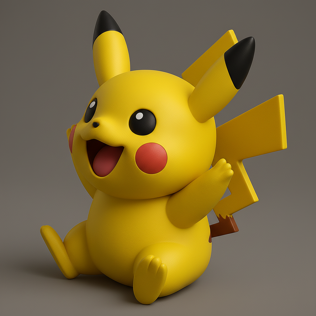 silhouette 3d printer maker-3d portrait printing_Adorable Pikachu Figurine for 3D Printing