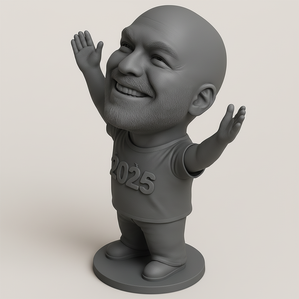 silhouette 3d printer maker-3d portrait printing_Joyful 2025 Celebrant Figurine