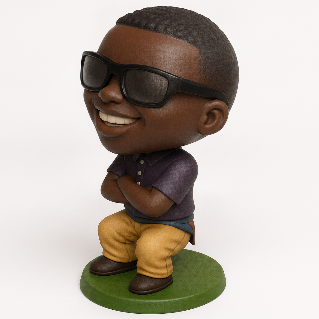 face to 3d model ai-3D portrait printing from photo_Cool & Cheerful Bobblehead: Your Desk's New Best Friend!