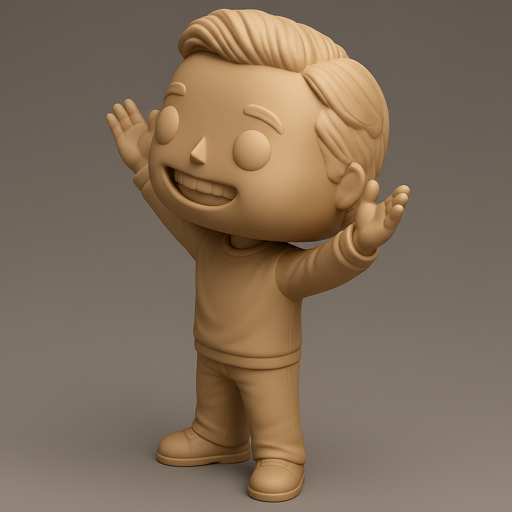 face anatomy 3d model-create 3d face model from photo_Joyful Pop-Style Figure: Your Friendly Desk Pal