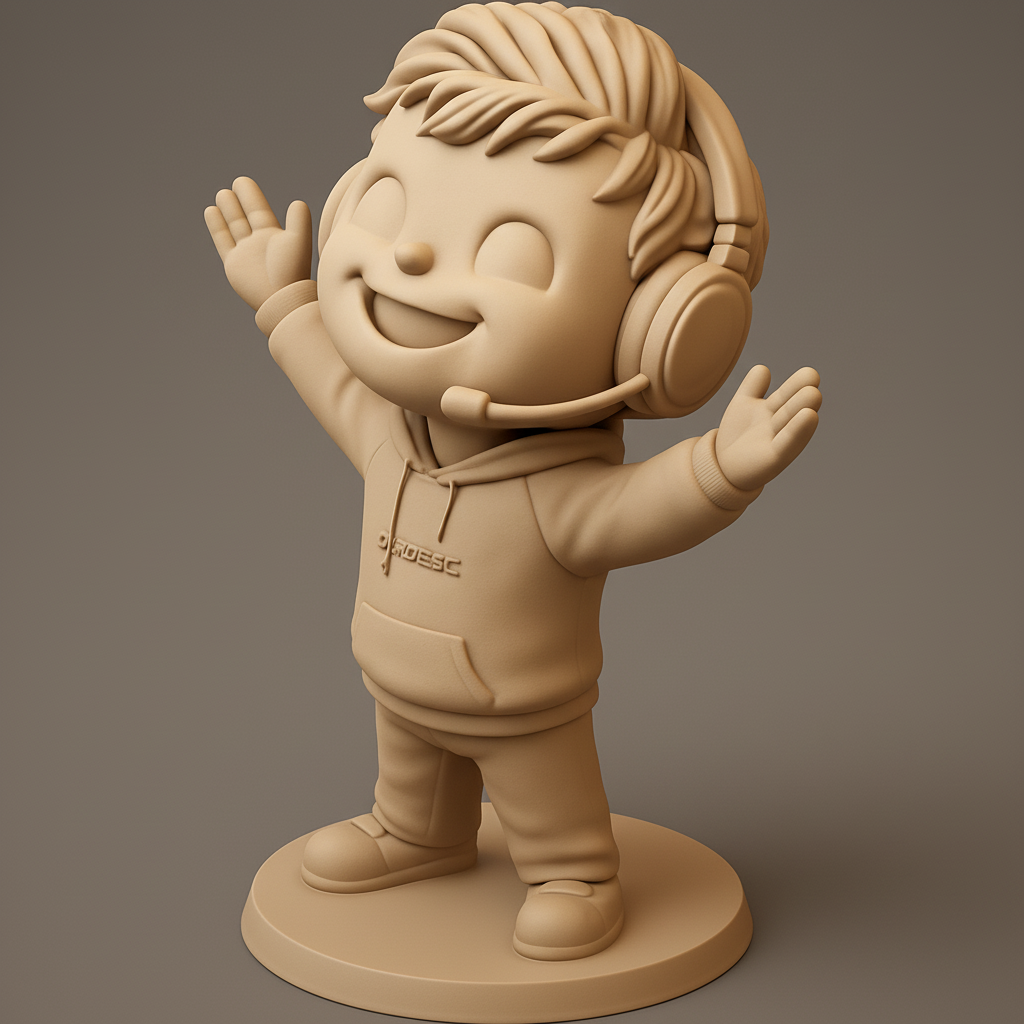 face anatomy 3d model-create 3d face model from photo_Happy Chibi Gamer Figurine - Fun 3D Print Collectible!