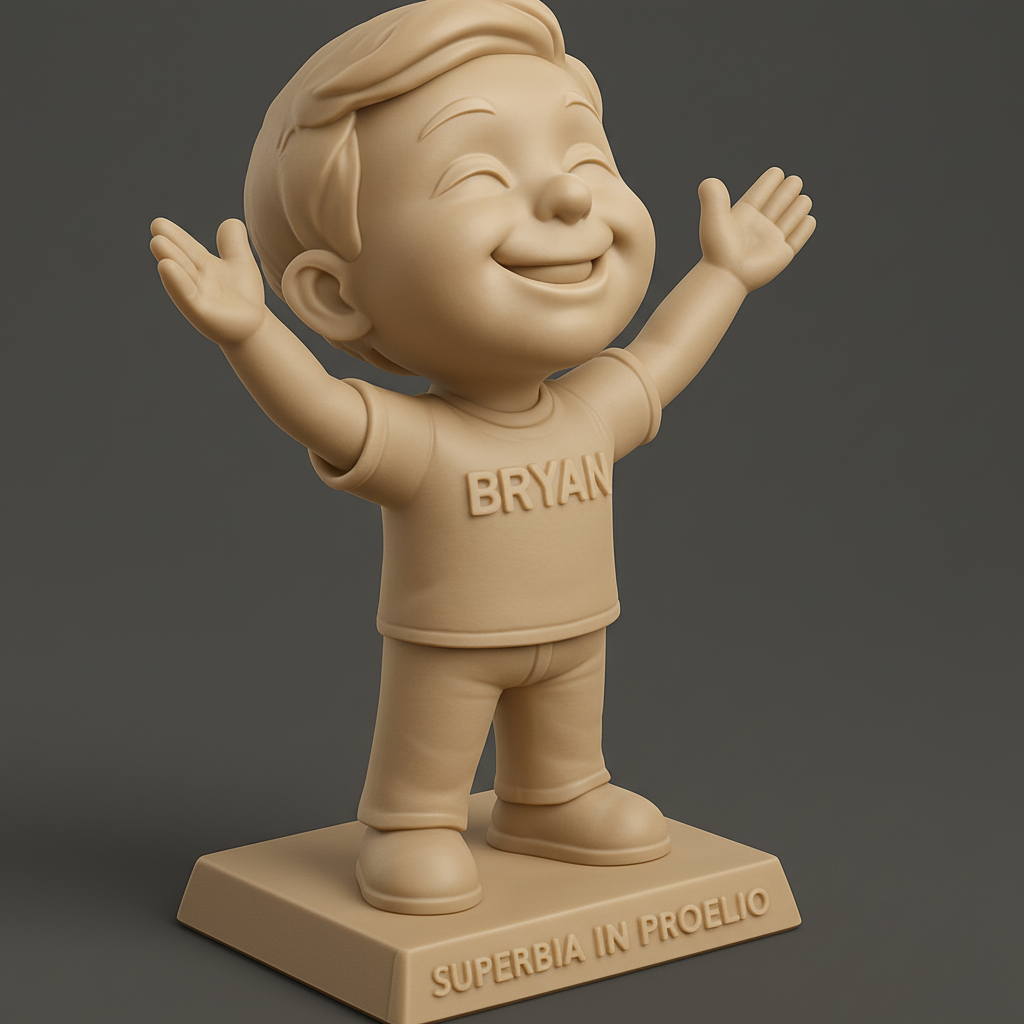 silhouette 3d printer maker-3d portrait printing_Happy Bryan Customizable 3D Print - Personalized Gift