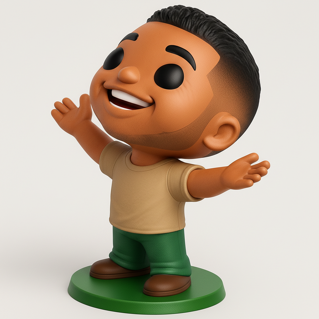 face to 3d model ai-3D portrait printing from photo_Cheerful Desk Buddy: Spread Joy & Welcome Positivity