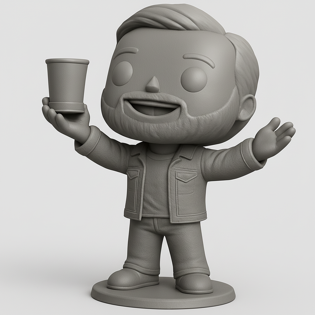 face to 3d model ai-3D portrait printing from photo_Epic Toast! Funko-Style Bearded Collectible