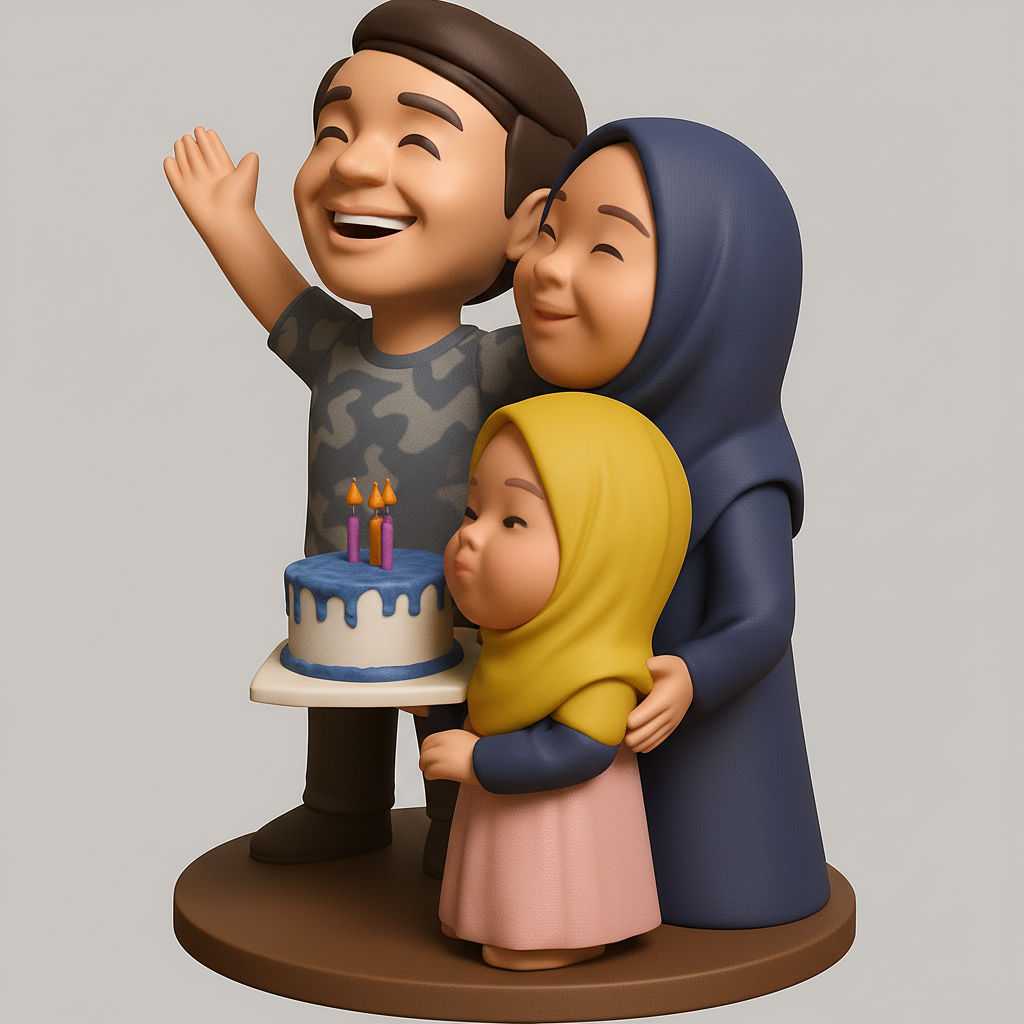 face anatomy 3d model-create 3d face model from photo_Cherished Family Birthday Statue - Love & Joyful Memories