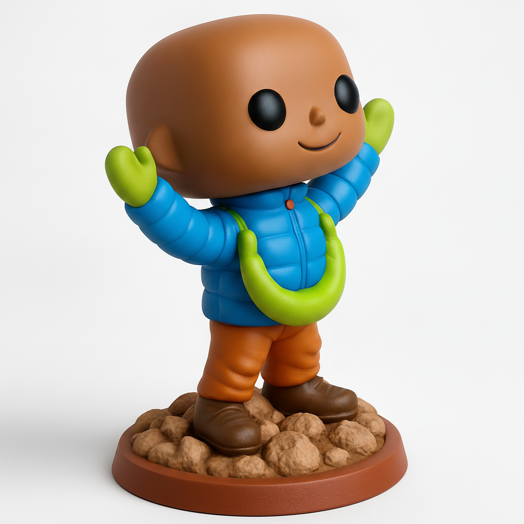 face anatomy 3d model-create 3d face model from photo_Happy Hiker Funko Style Collectible Figure