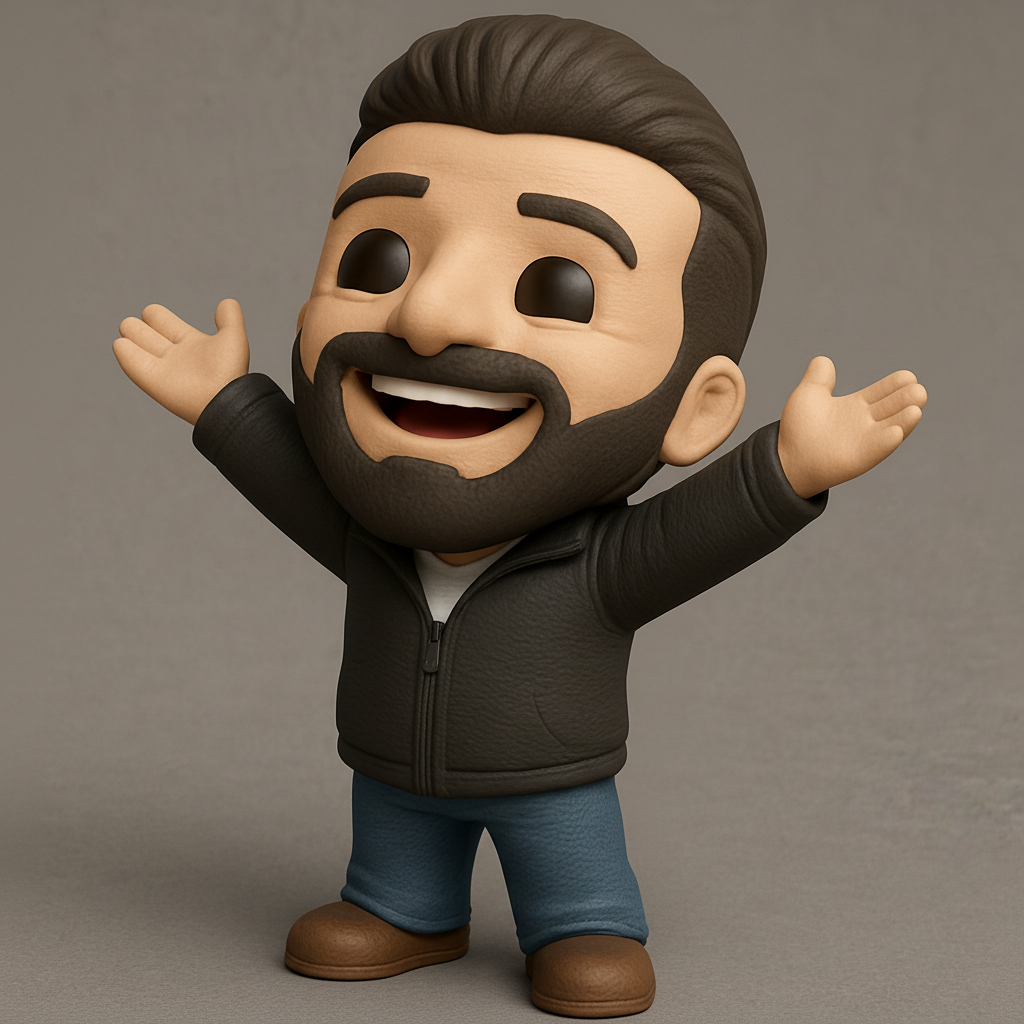 face to 3d model ai-3D portrait printing from photo_Joyful Welcoming Character Figurine - Spread Positivity!