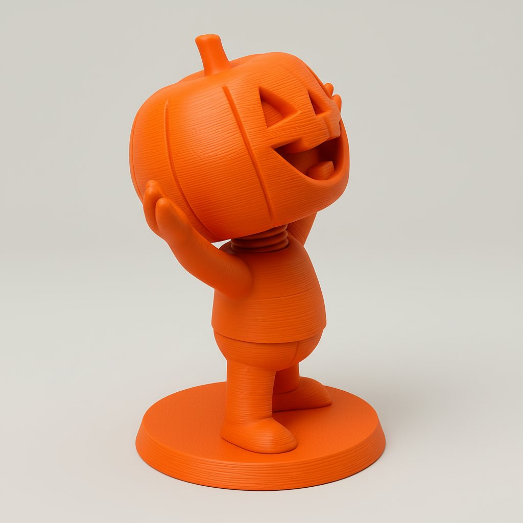 face anatomy 3d model-create 3d face model from photo_Happy Halloween Pumpkin Bobblehead - Fun & Easy Print!