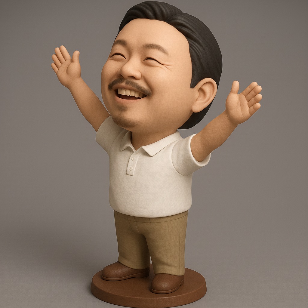 silhouette 3d printer maker-3d portrait printing_Joyful Cheerful Figurine for 3D Printing