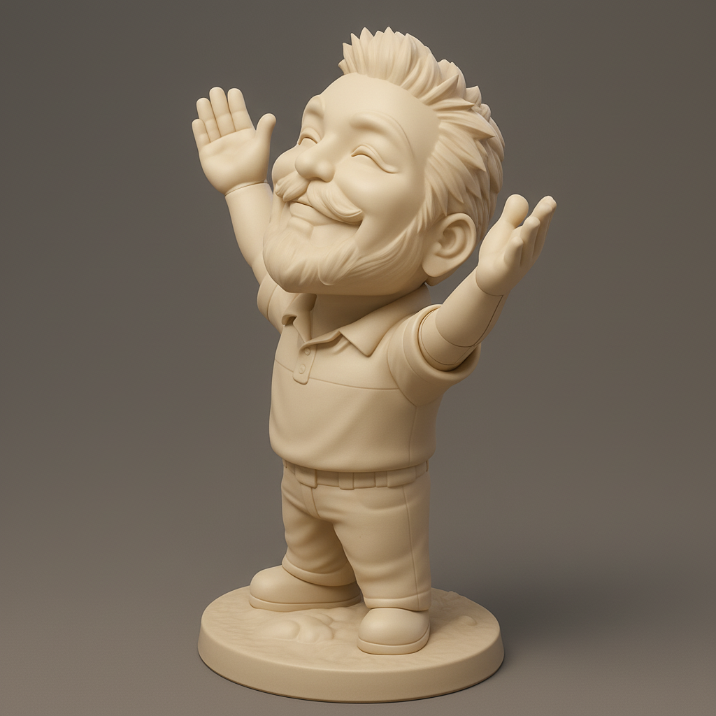 silhouette 3d printer maker-3d portrait printing_Radiant Joy Figurine - Share a Smile!