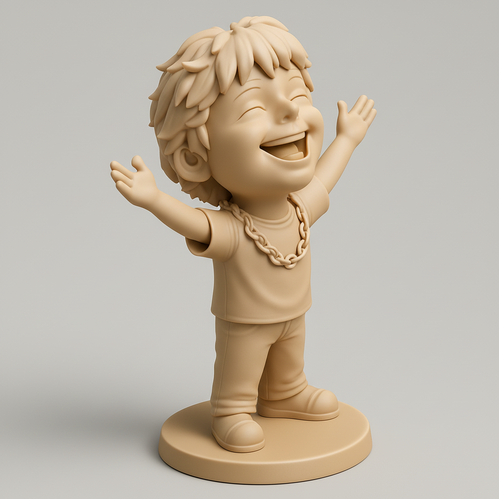 face anatomy 3d model-create 3d face model from photo_Spread Happiness: Joyful Kid 3D Print Model