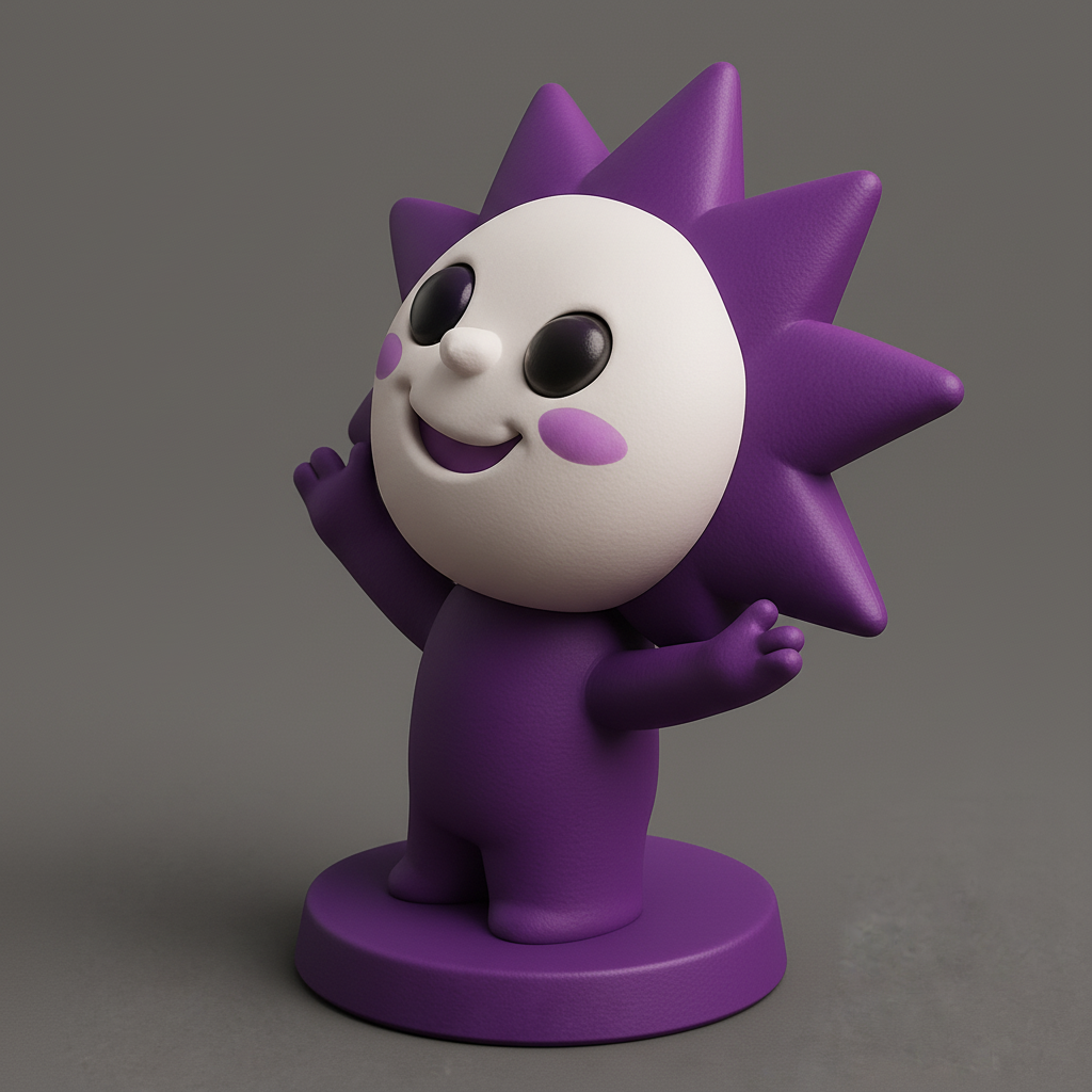 face anatomy 3d model-create 3d face model from photo_Purple Star Smile: Your Happy Desk Companion