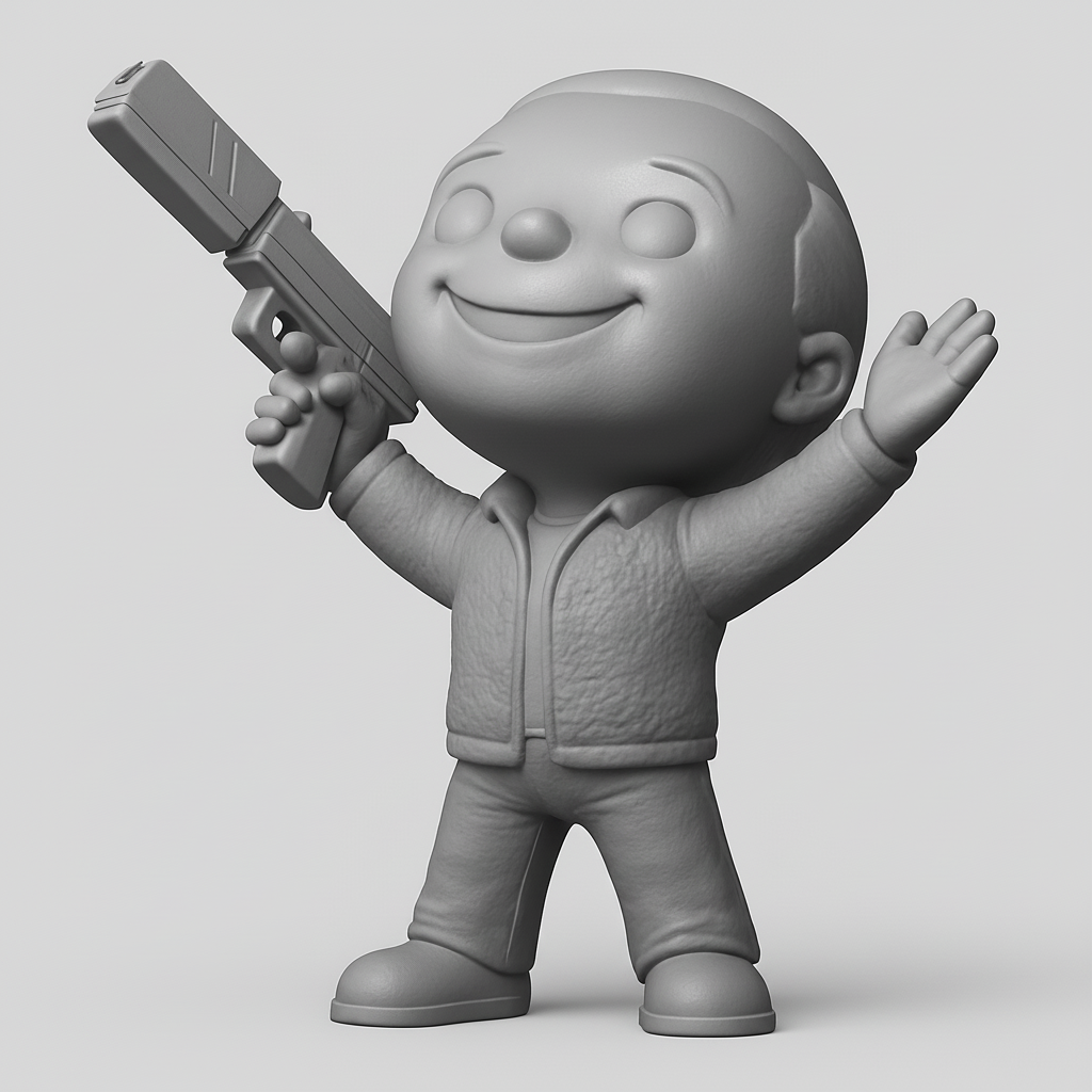 face anatomy 3d model-create 3d face model from photo_Smiling Blaster Boy Figurine - Display & Collect!