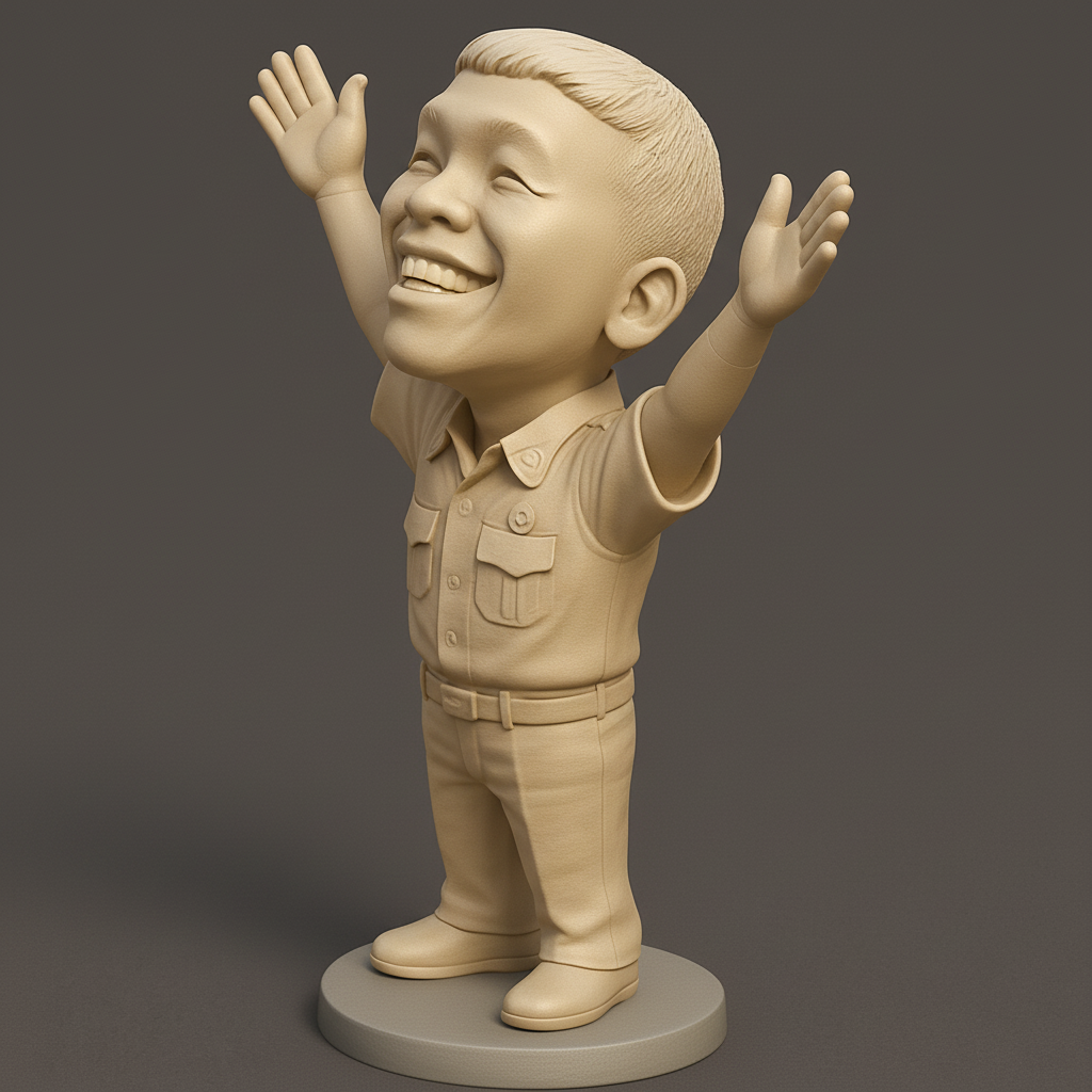 face anatomy 3d model-create 3d face model from photo_Jubilant Bobblehead Statue - Bring a Smile to Your Space
