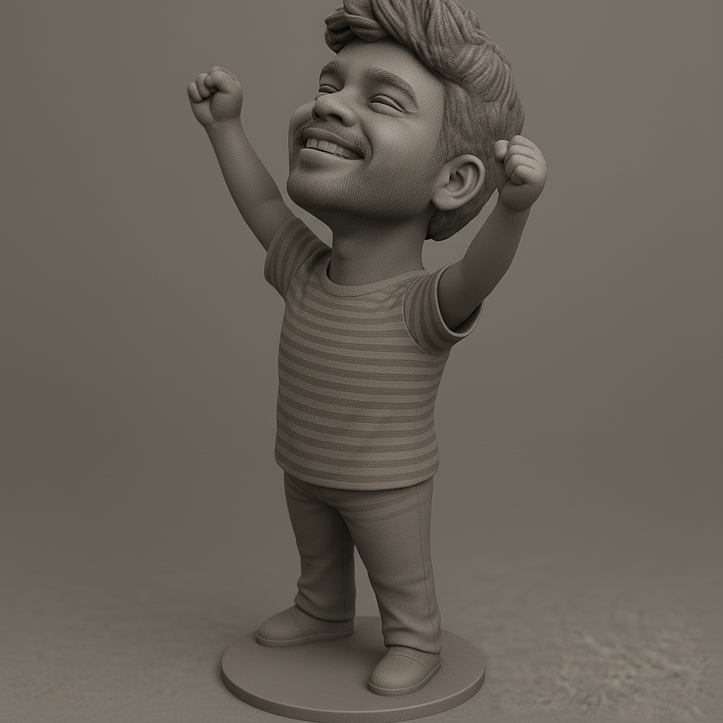 face anatomy 3d model-create 3d face model from photo_Joyful Victory Pose Figure