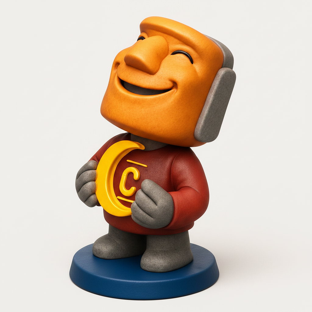 face to 3d model ai-3D portrait printing from photo_Cheerful 'C' Mascot Figurine 