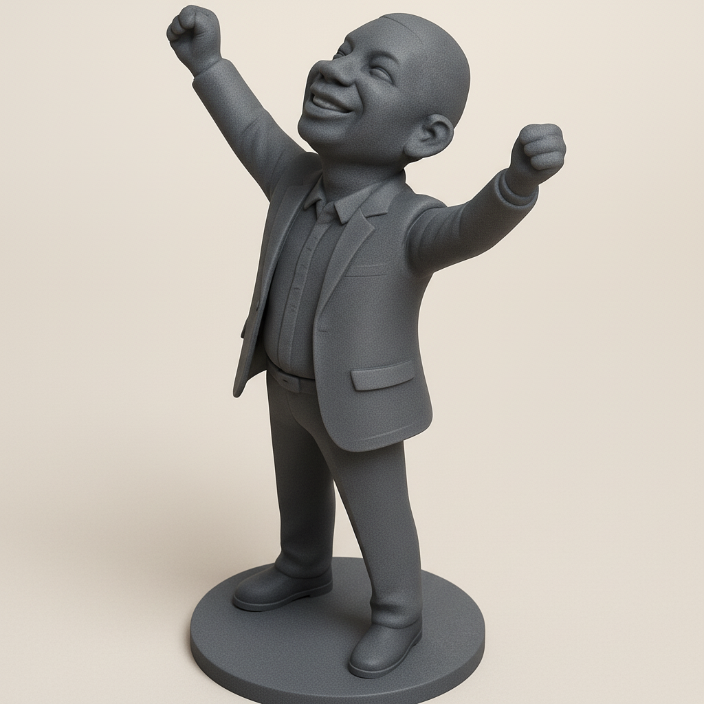 face anatomy 3d model-create 3d face model from photo_Joyful Leader: Celebrate Success with Triumphant Pose