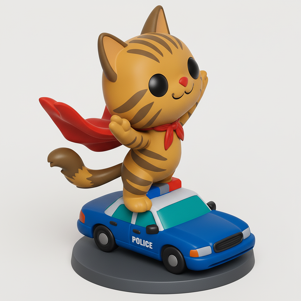 face anatomy 3d model-create 3d face model from photo_Print Your Heroic Supercat & Police Car Duo!