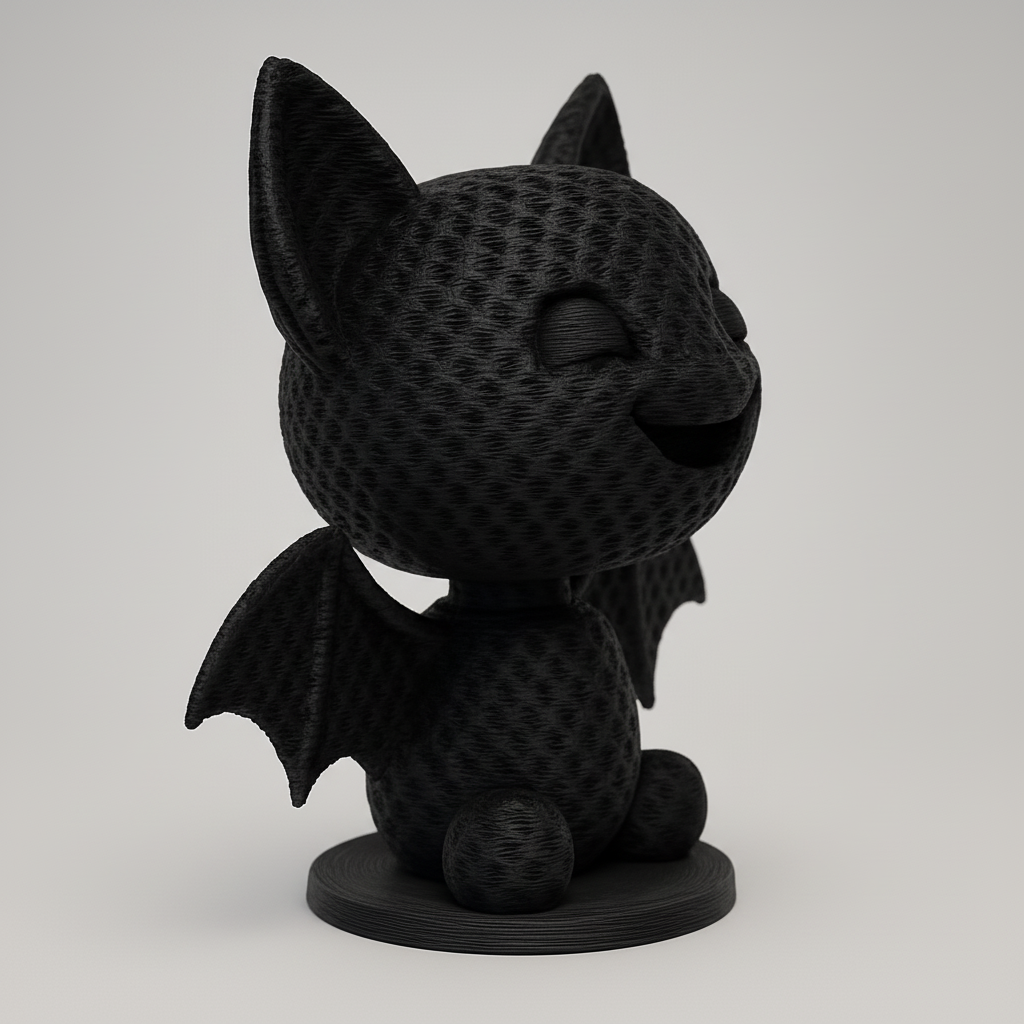 face anatomy 3d model-create 3d face model from photo_Happy Bobble Bat Pal: Your New Adorable 3D Print Companion!