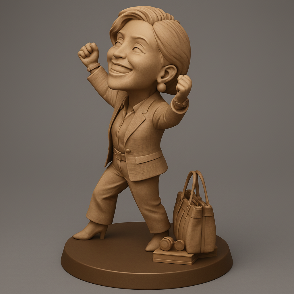 face to 3d model ai-3D portrait printing from photo_Celebrate Success: Empowered Professional Woman Figurine