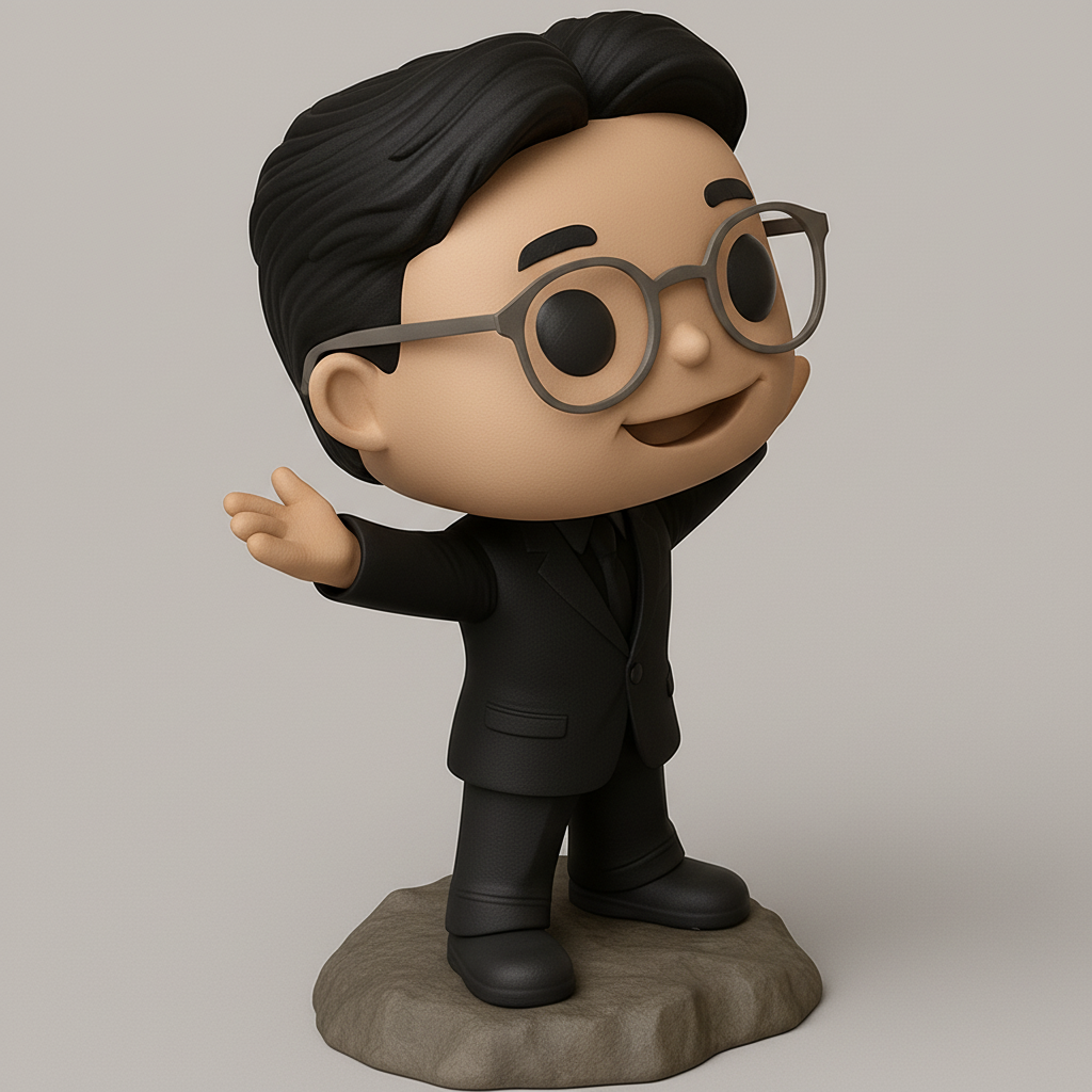 face anatomy 3d model-create 3d face model from photo_Welcoming Gentleman Pop-Style Desk Buddy Figure