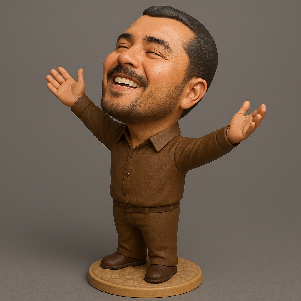 face anatomy 3d model-create 3d face model from photo_Joyful Character Figurine for 3D Printing