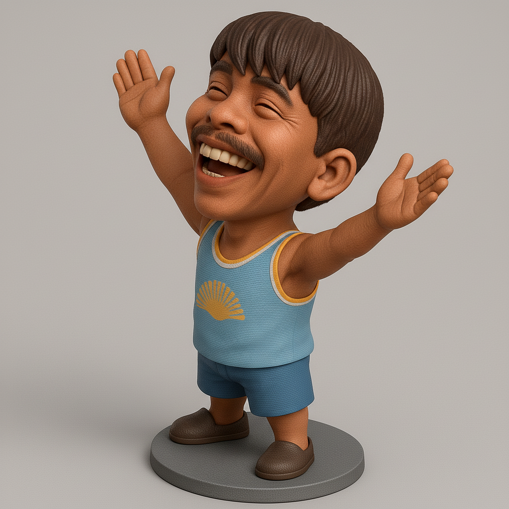 silhouette 3d printer maker-3d portrait printing_Joyful Character Figurine