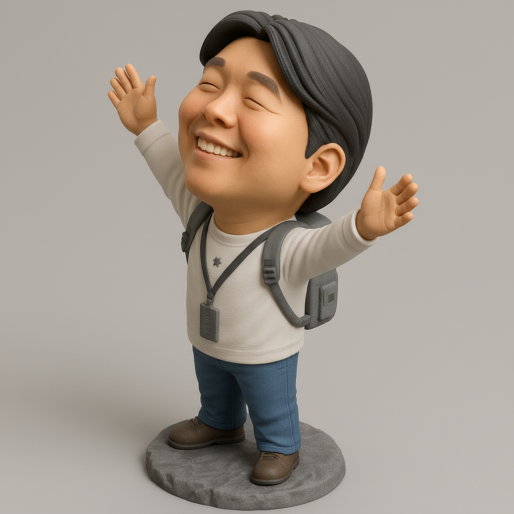 silhouette 3d printer maker-3d portrait printing_Joyful Traveler Figurine for 3D Printing