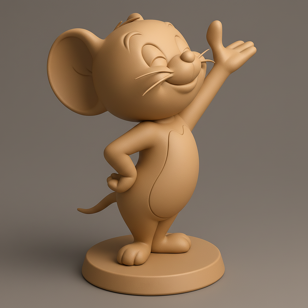 face anatomy 3d model-create 3d face model from photo_Cheerful Mouse Figurine for 3D Printing