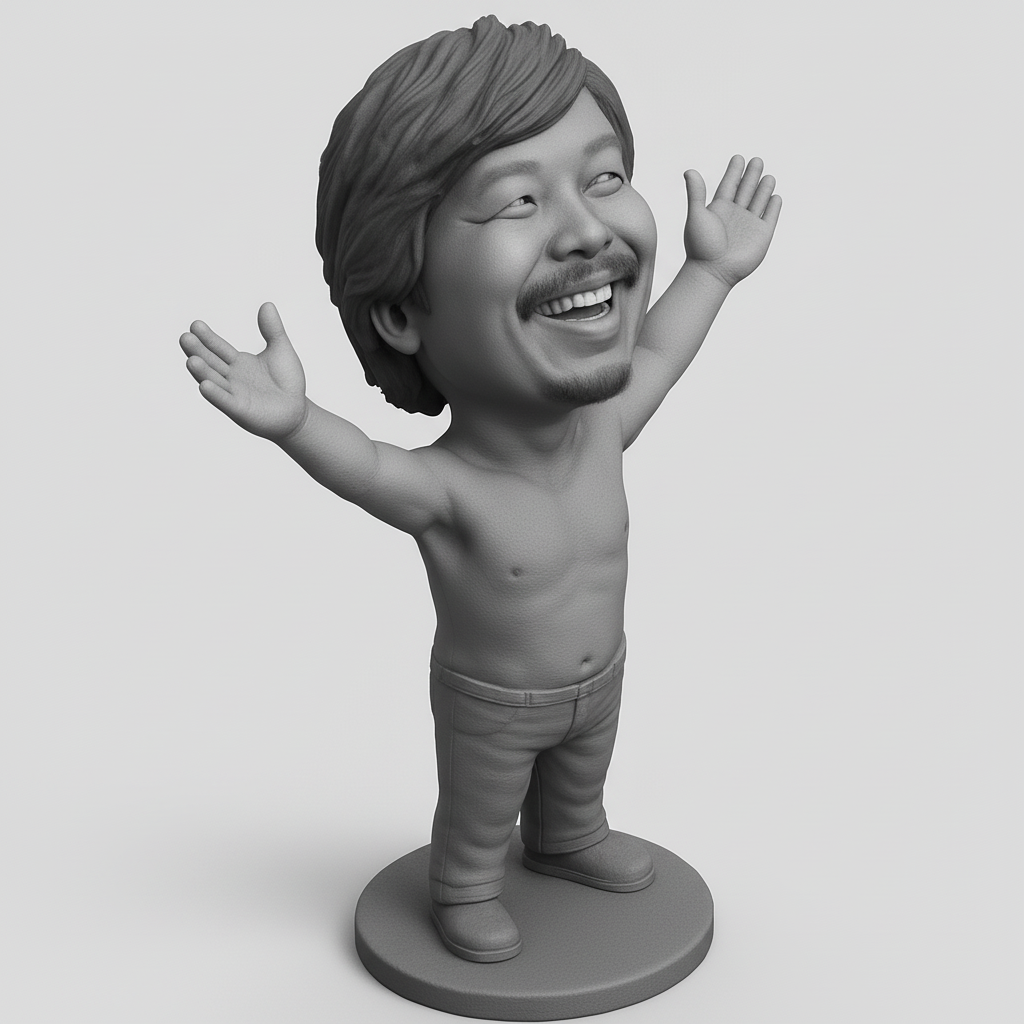 silhouette 3d printer maker-3d portrait printing_Joyful Embrace Bobblehead Figurine