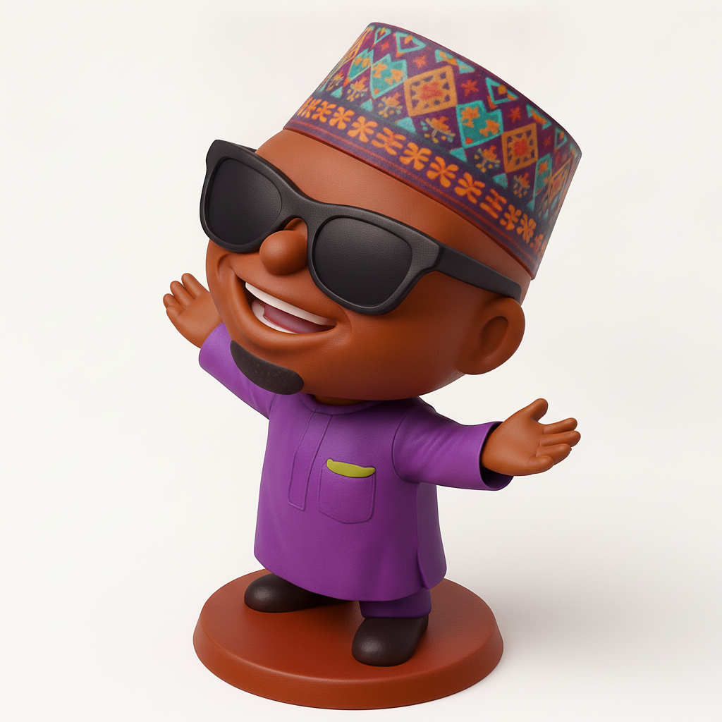face to 3d model ai-3D portrait printing from photo_Cheerful African Figurine - Welcoming & Vibrant