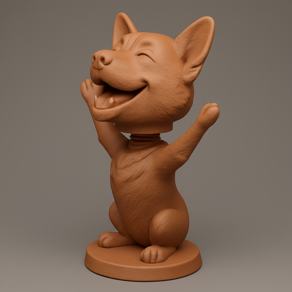 face to 3d model ai-3D portrait printing from photo_Happy Bobble Dog Model - Wobbly Joyful Canine!