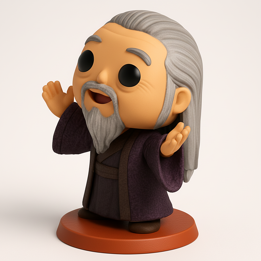 face anatomy 3d model-create 3d face model from photo_Wise Grand Master Funko Pop Style 3D Print