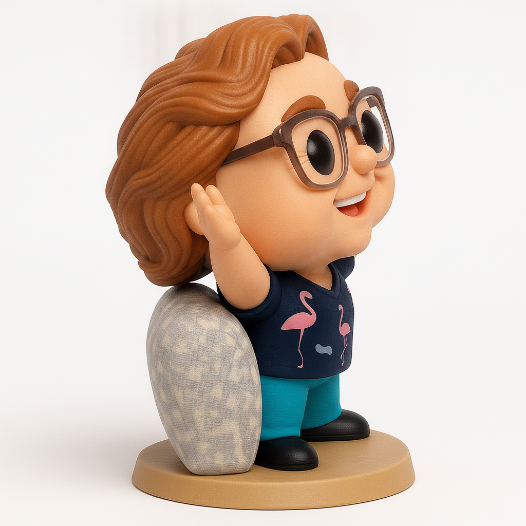 face to 3d model ai-3D portrait printing from photo_Friendly Flamingo Fan Figure - Adorable Desk Decor