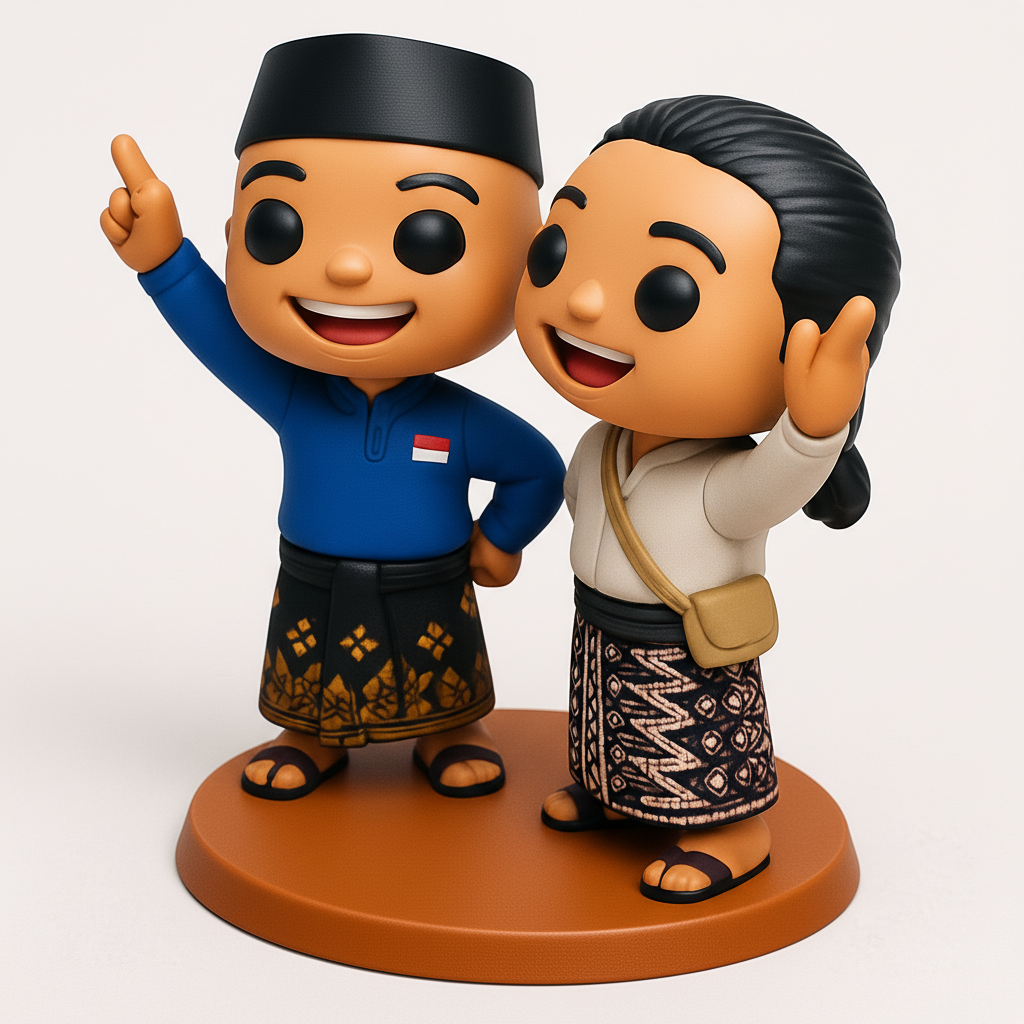 face to 3d model ai-3D portrait printing from photo_Celebrate Indonesia: Iconic Duo Cultural Figurine