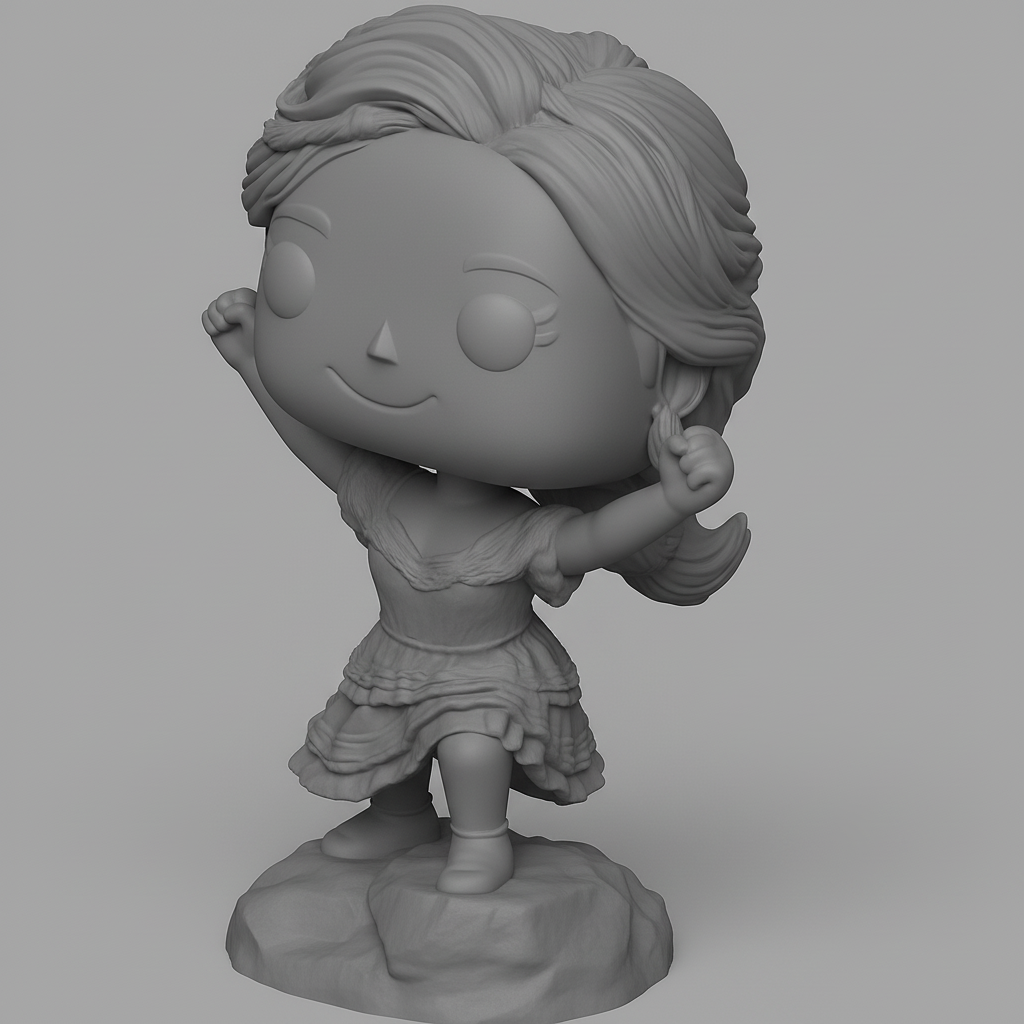 face anatomy 3d model-create 3d face model from photo_Funko-Style Chibi Heroine: Power Pose Collectible