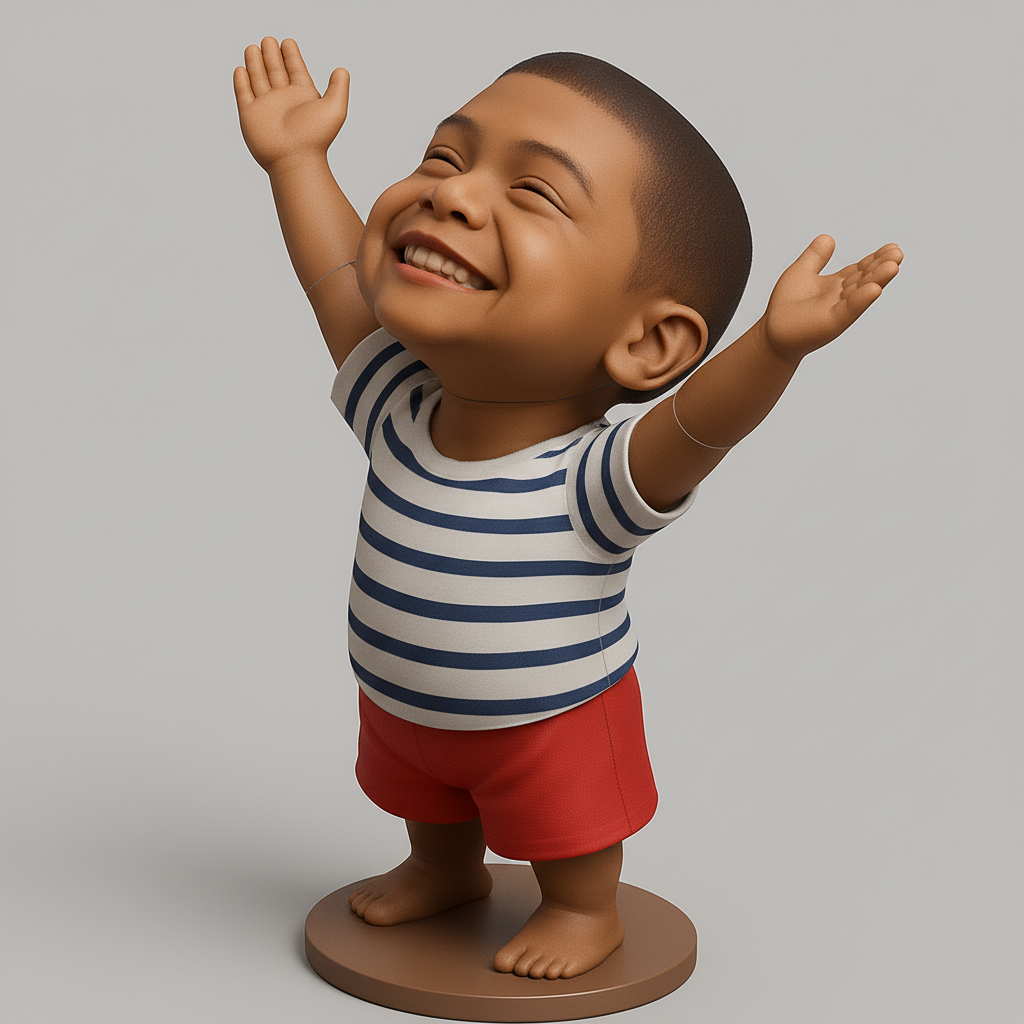 face to 3d model ai-3D portrait printing from photo_Joyful Child Figurine: Celebrate Pure Happiness!