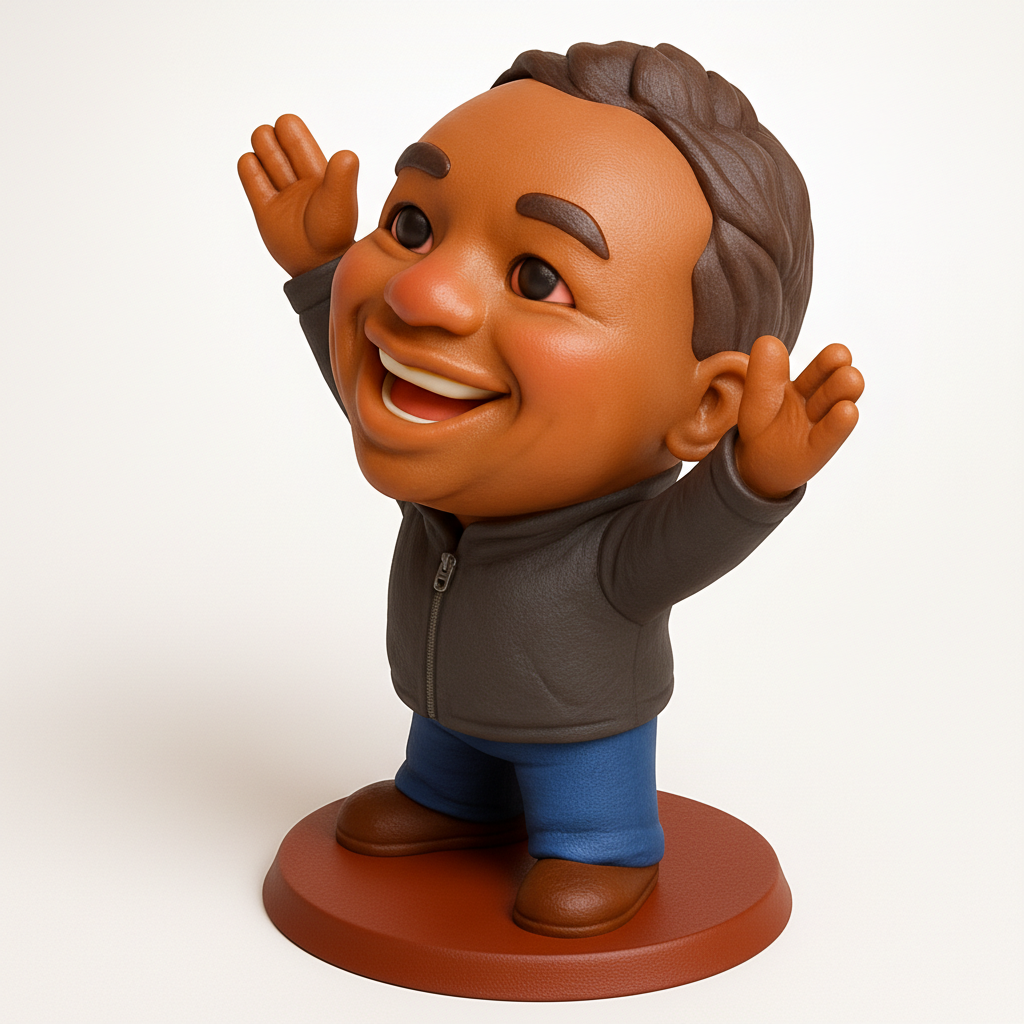 face to 3d model ai-3D portrait printing from photo_Excited Bobblehead Figure: Bring Joy to Your Space!